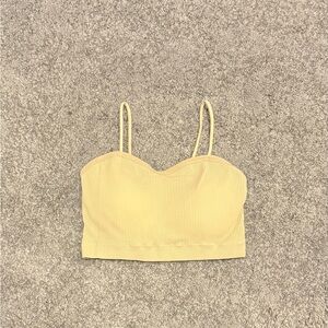 Cream/Tan Ribbed Crop Top